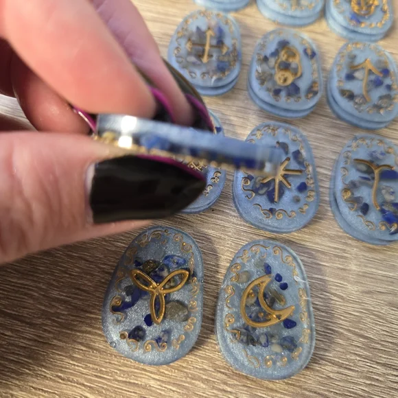 Blue and Gold Witches Runes Set - Picture 4 of 5